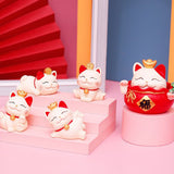 Lucky Cat Ornament Synthetic Resin Fortune Cat Statue Decoration for Home Living Room SJ0001 3 - Extra Image