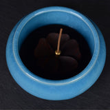 Sky Blue Ceramic Incense Burner Household Indoor Ice Cracked Incense Burner with Lid - Extra Image