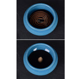 Sky Blue Ceramic Incense Burner Household Indoor Ice Cracked Incense Burner with Lid - Extra Image