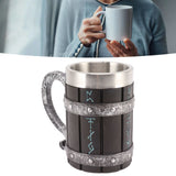 Large Beer Mug Decorative Printing High Temperature Resistance Stainless Steel Resin Water Fruit Juices Mug Cup - Extra Image