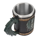 Stainless Steel Mug Innovative Dragon Pirate Retro Style Large Capacity Beer Cup for Beer Coffee Drink Bronzer