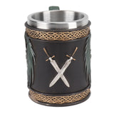 Stainless Steel Mug Innovative Dragon Pirate Retro Style Large Capacity Beer Cup for Beer Coffee Drink Bronzer