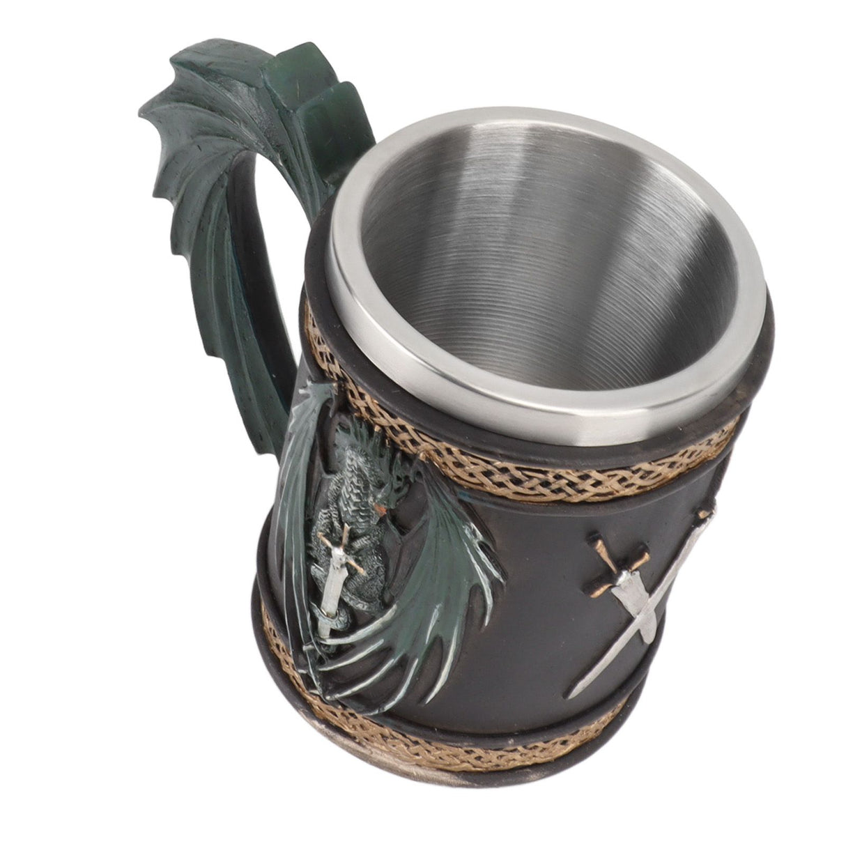 Stainless Steel Mug Innovative Dragon Pirate Retro Style Large Capacity Beer Cup for Beer Coffee Drink Bronzer