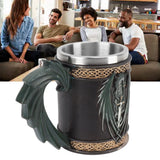 Stainless Steel Mug Innovative Dragon Pirate Retro Style Large Capacity Beer Cup for Beer Coffee Drink Bronzer