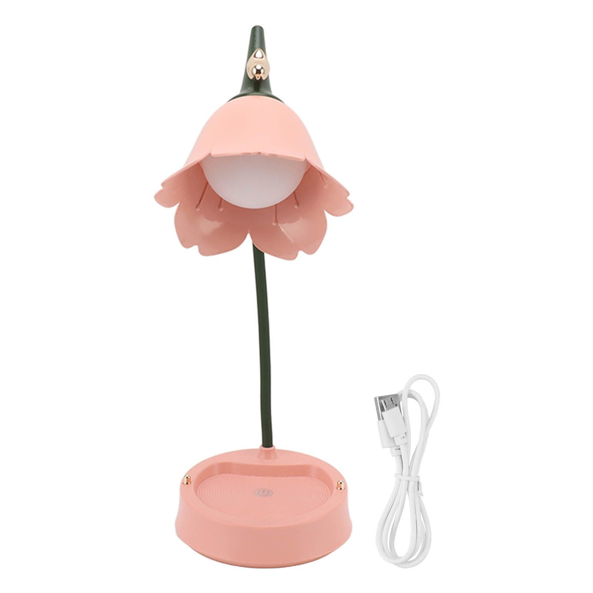 3W LED Touch Desk Lamp 3 Gear Dimmable Foldable Petal Shape Desktop Table Light USB 5V Pink