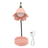 3W LED Touch Desk Lamp 3 Gear Dimmable Foldable Petal Shape Desktop Table Light USB 5V Pink