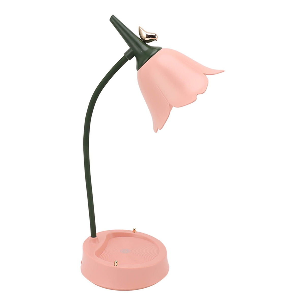 3W LED Touch Desk Lamp 3 Gear Dimmable Foldable Petal Shape Desktop Table Light USB 5V Pink