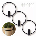 3Pcs 6 Inch Flower Pot Holder Ring Wall Mounted Metal Plant Pot Hanger for Indoors Outdoors
