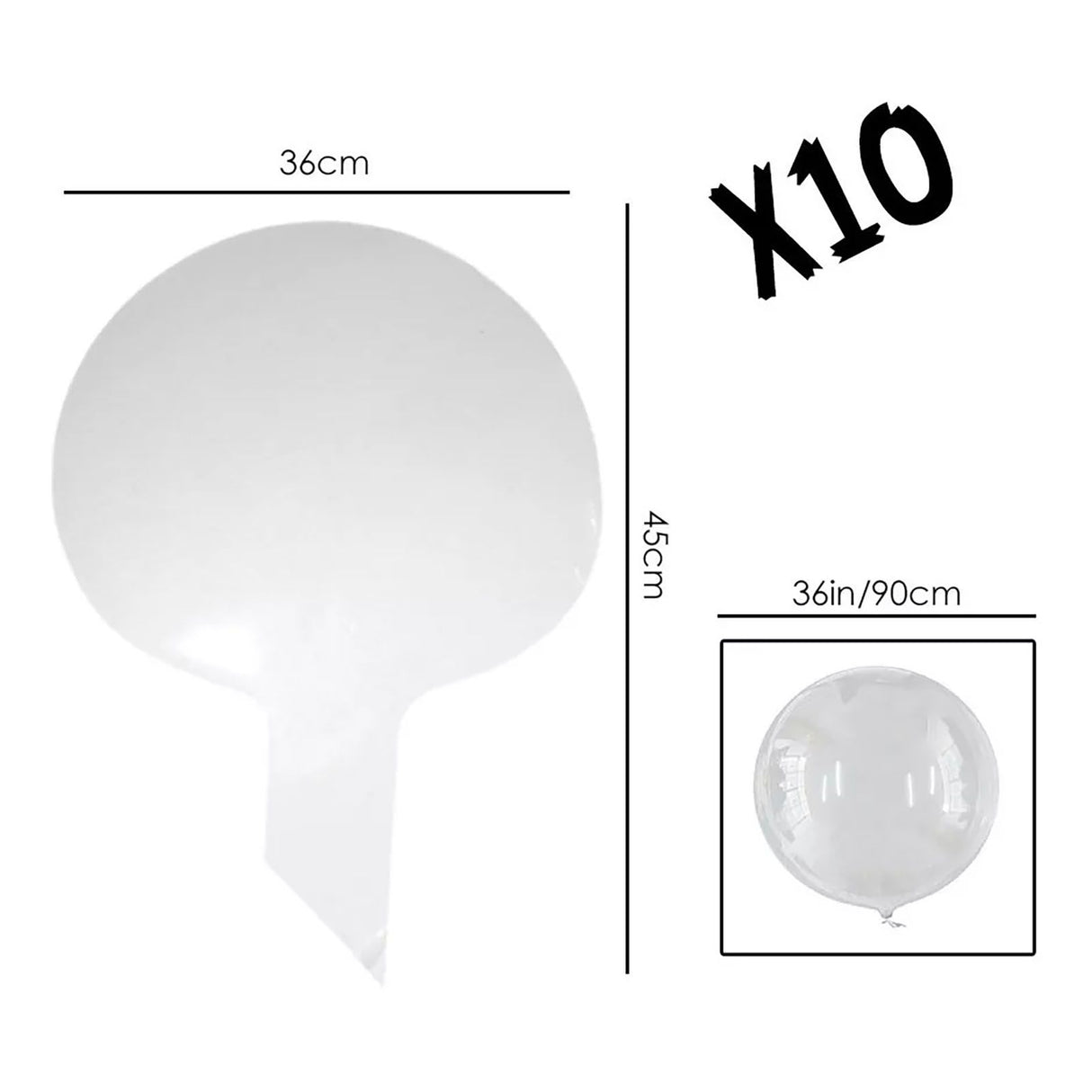 10pcs Luminous Balloon Thickened Explosion Proof Reusable Clear Light Up Balloon for Party Wedding 36 Inch