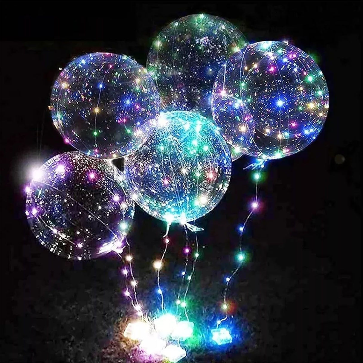 10pcs Luminous Balloon Thickened Explosion Proof Reusable Clear Light Up Balloon for Party Wedding 36 Inch