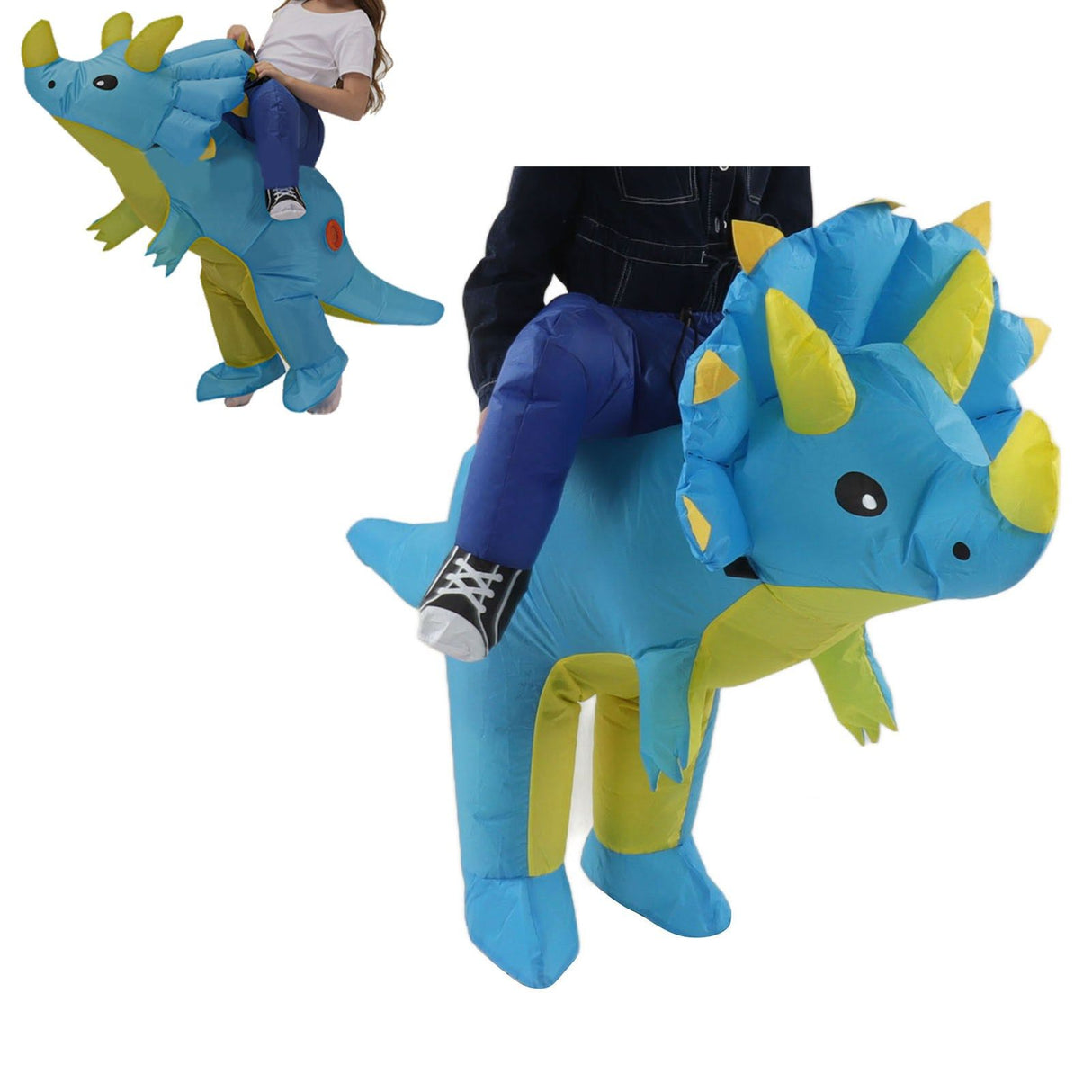 Inflatable Dinosaur Costume Halloween Cosplay Costume Party Riding Triangle Dinosaur Inflatable Doll Suit Children 90‑120cm