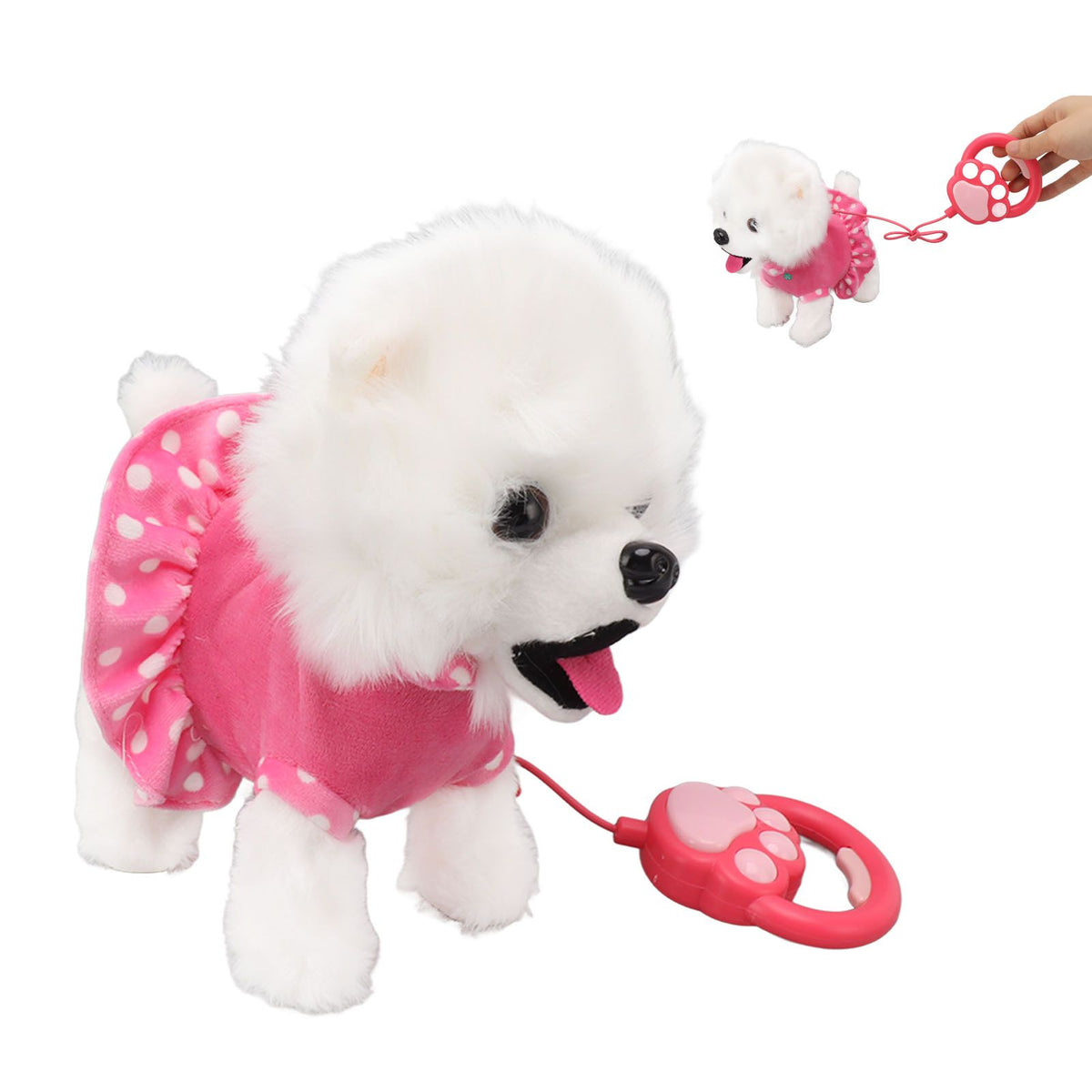 Electronic Plush Dog Interactive Puppy Singing Walking Toy with Remote Control Leash Kids Toddler Birthday Gifts Pink
