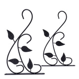 2pcs Hanging Plant Bracket Heavy Duty Rust Resistant Durable Iron Art Outdoor Planter Hanger Hooks Black - Front View