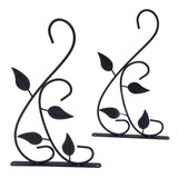 2pcs Hanging Plant Bracket Heavy Duty Rust Resistant Durable Iron Art Outdoor Planter Hanger Hooks Black