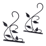 2pcs Hanging Plant Bracket Heavy Duty Rust Resistant Durable Iron Art Outdoor Planter Hanger Hooks Black - Top-Down View