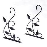 2pcs Hanging Plant Bracket Heavy Duty Rust Resistant Durable Iron Art Outdoor Planter Hanger Hooks Black - 45-Degree Angle
