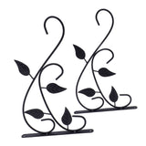 2pcs Hanging Plant Bracket Heavy Duty Rust Resistant Durable Iron Art Outdoor Planter Hanger Hooks Black - Rear View