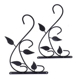 2pcs Hanging Plant Bracket Heavy Duty Rust Resistant Durable Iron Art Outdoor Planter Hanger Hooks Black