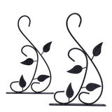 2pcs Hanging Plant Bracket Heavy Duty Rust Resistant Durable Iron Art Outdoor Planter Hanger Hooks Black