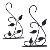 2pcs Hanging Plant Bracket Heavy Duty Rust Resistant Durable Iron Art Outdoor Planter Hanger Hooks Black