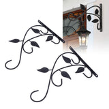 2pcs Hanging Plant Bracket Heavy Duty Rust Resistant Durable Iron Art Outdoor Planter Hanger Hooks Black - Extra Image