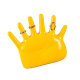 Ring Hand Holder All Round Display Fade Resistant Exquisite Hand Jewelry Display Stand for Bracelets Watches Yellow - Side View