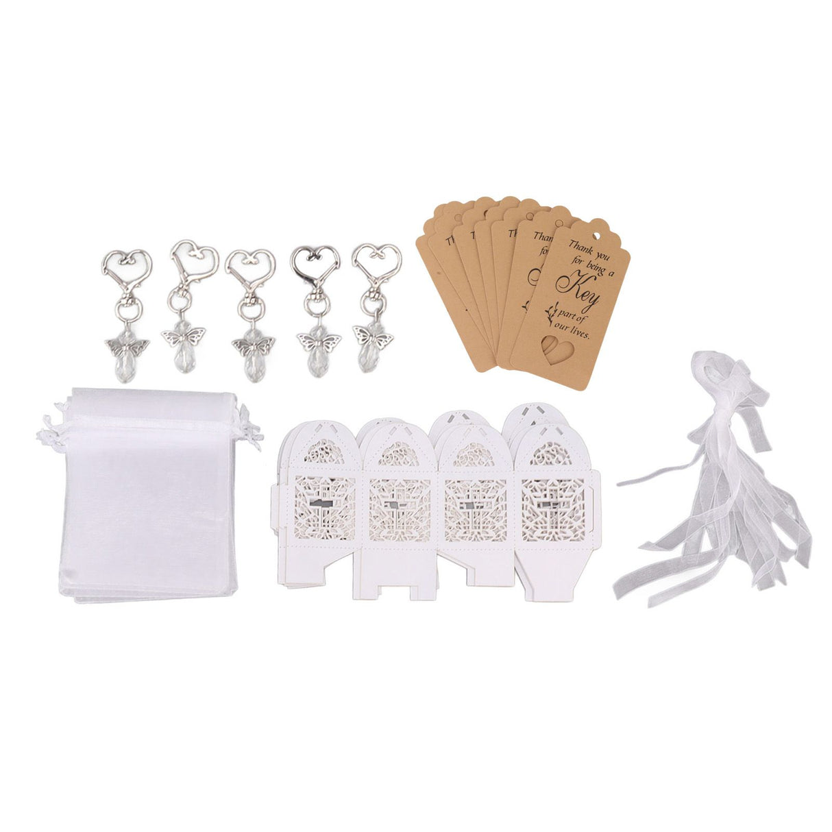 24Pcs Angel Favor Keychains Cute Angel Guest Return Gifts Baby Shower Favors for Wedding Party