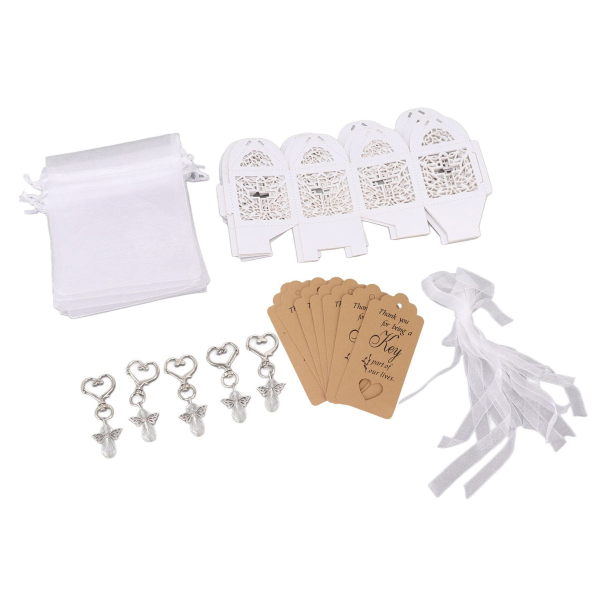 24Pcs Angel Favor Keychains Cute Angel Guest Return Gifts Baby Shower Favors for Wedding Party