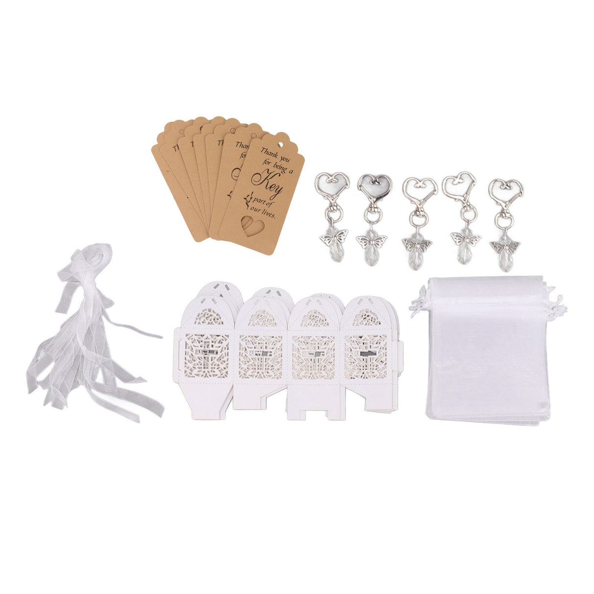 24Pcs Angel Favor Keychains Cute Angel Guest Return Gifts Baby Shower Favors for Wedding Party