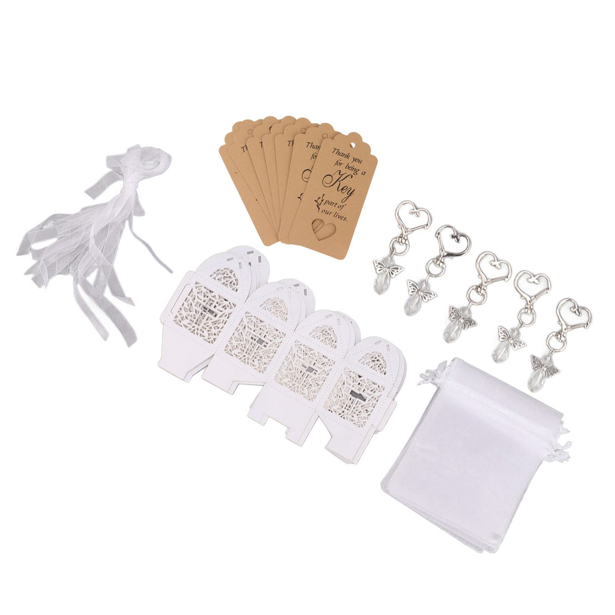 24Pcs Angel Favor Keychains Cute Angel Guest Return Gifts Baby Shower Favors for Wedding Party