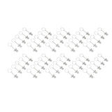 50 Pcs Angel Pendant Keychain Zinc Alloy Silver Vintage Exquisite Auspicious Meaning Guardian Angel Key Ring - Top-Down View
