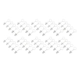 50 Pcs Angel Pendant Keychain Zinc Alloy Silver Vintage Exquisite Auspicious Meaning Guardian Angel Key Ring - Rear View