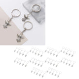 50 Pcs Angel Pendant Keychain Zinc Alloy Silver Vintage Exquisite Auspicious Meaning Guardian Angel Key Ring - Extra Image