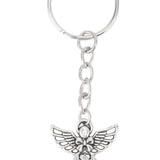 50 Pcs Angel Pendant Keychain Zinc Alloy Silver Vintage Exquisite Auspicious Meaning Guardian Angel Key Ring - Extra Image