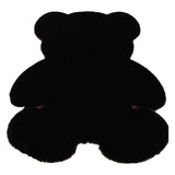 Cute Bedroom Rug Soft Bear Shaped Shaggy Floor Mat for Kids Teen Girls Room Floor Living Room Black 45x60