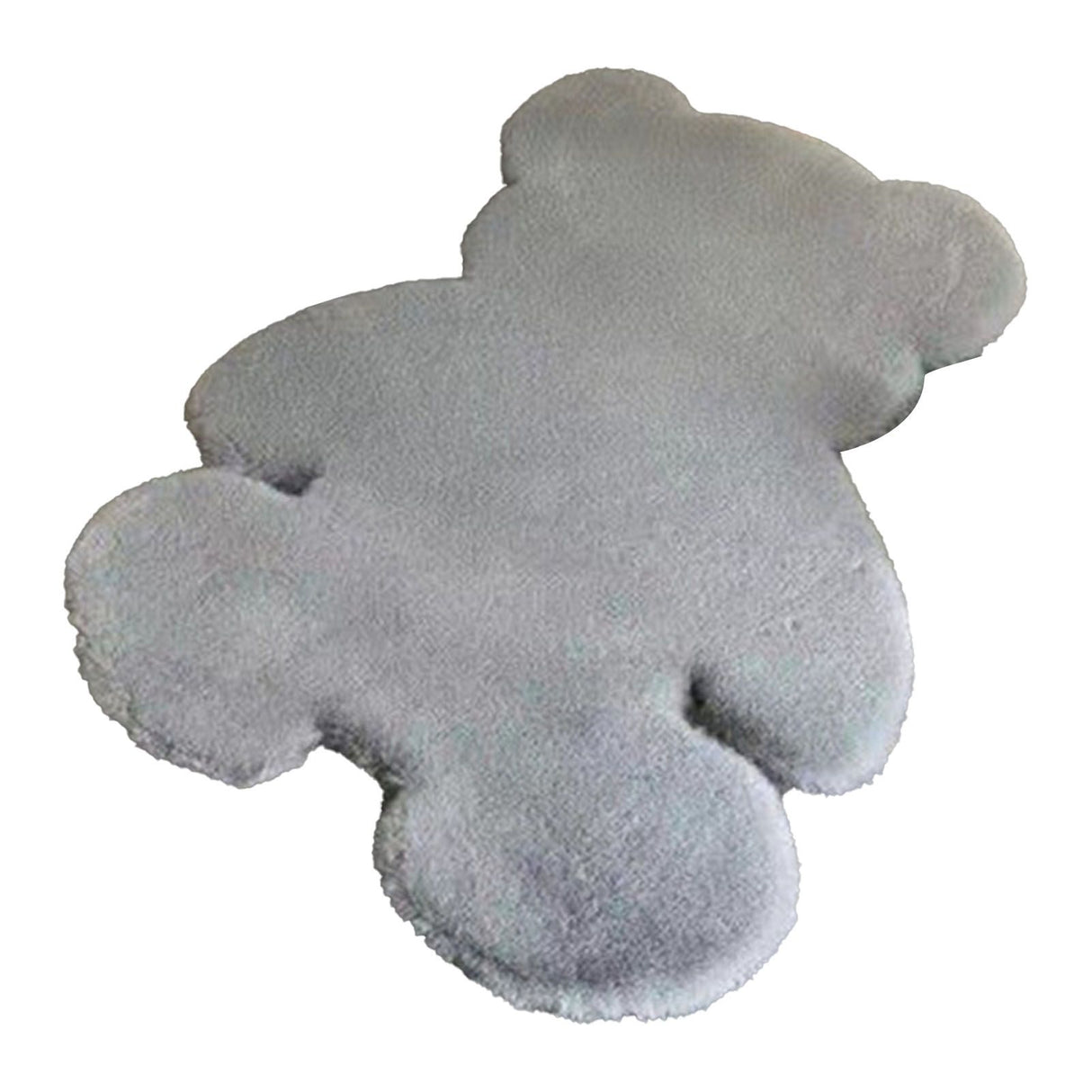 Cute Bedroom Rug Soft Bear Shaped Shaggy Floor Mat for Kids Teen Girls Room Floor Living Room Gray 45x60