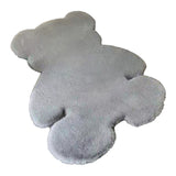 Cute Bedroom Rug Soft Bear Shaped Shaggy Floor Mat for Kids Teen Girls Room Floor Living Room Gray 45x60