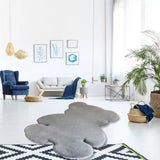 Cute Bedroom Rug Soft Bear Shaped Shaggy Floor Mat for Kids Teen Girls Room Floor Living Room Gray 45x60