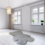 Cute Bedroom Rug Soft Bear Shaped Shaggy Floor Mat for Kids Teen Girls Room Floor Living Room Gray 45x60 - Extra Image