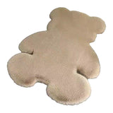 Cute Bedroom Rug Soft Bear Shaped Shaggy Floor Mat for Kids Teen Girls Room Floor Living Room Khaki 45x60