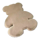 Cute Bedroom Rug Soft Bear Shaped Shaggy Floor Mat for Kids Teen Girls Room Floor Living Room Khaki 45x60 - Side View