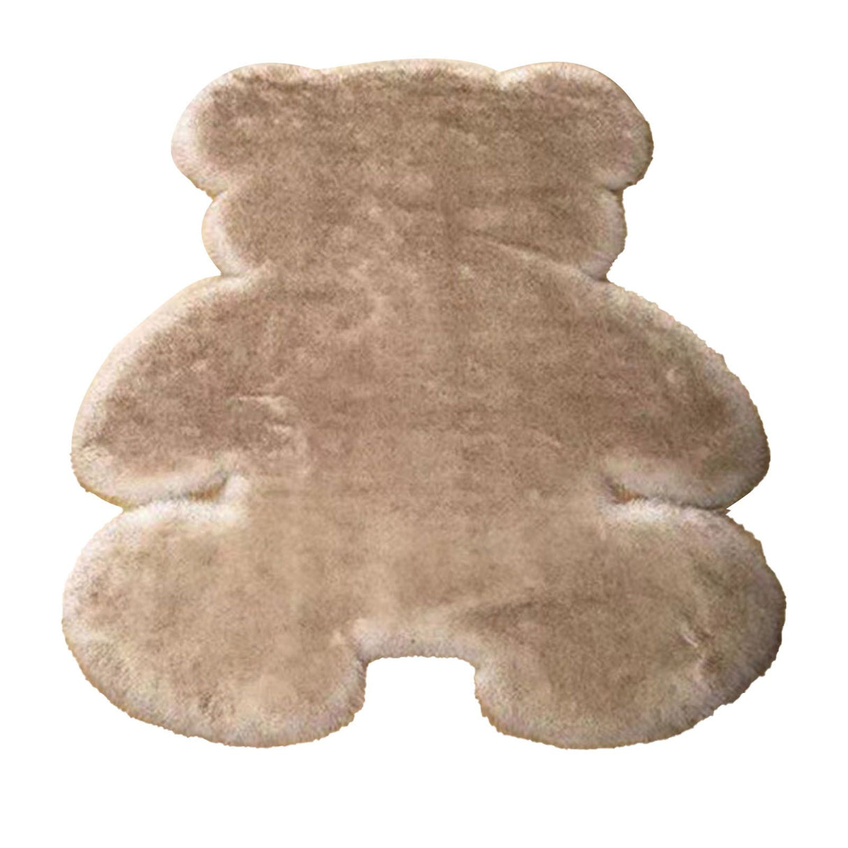 Cute Bedroom Rug Soft Bear Shaped Shaggy Floor Mat for Kids Teen Girls Room Floor Living Room Khaki 45x60