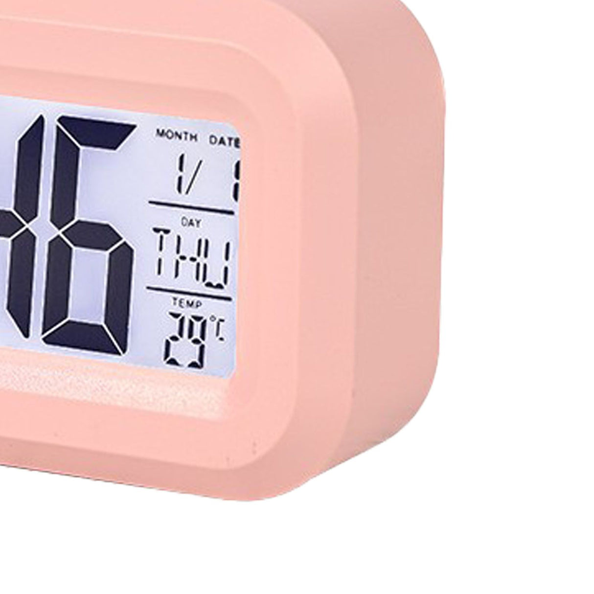 Electronic Clock Cute Cartoon LED Screen Desktop Electronic Alarm Data Time Calendar Temperature Clock Pink Piggy
