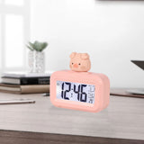 Electronic Clock Cute Cartoon LED Screen Desktop Electronic Alarm Data Time Calendar Temperature Clock Pink Piggy - Extra Image