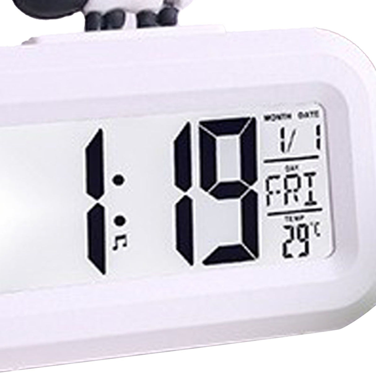 Electronic Clock Cute Cartoon LED Screen Desktop Electronic Alarm Data Time Calendar Temperature Clock White Sheep