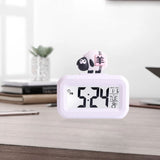 Electronic Clock Cute Cartoon LED Screen Desktop Electronic Alarm Data Time Calendar Temperature Clock White Sheep