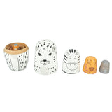 5Pcs Russian Nesting Dolls Hand Made Exquisite Wooden Animal Nesting Dolls for Christmas Gift House Decoration