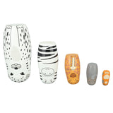 5Pcs Russian Nesting Dolls Hand Made Exquisite Wooden Animal Nesting Dolls for Christmas Gift House Decoration - Rear View