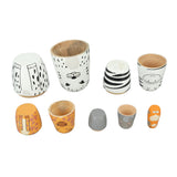5Pcs Russian Nesting Dolls Hand Made Exquisite Wooden Animal Nesting Dolls for Christmas Gift House Decoration