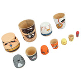6PCS Dog Nesting Dolls Wooden Handmade Decorative Russian Nesting Doll Toy for Kids Christmas Birthday Wishing Gift